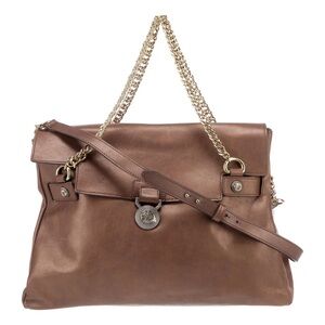 Versace bronze /Brown Leather Shoulder Bag with Gold Chain
W/ dust cover
